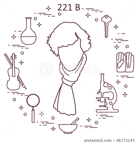 Private detective Sherlock Holmes with variety Private detective Sherlock Holmes with variety 46173243
