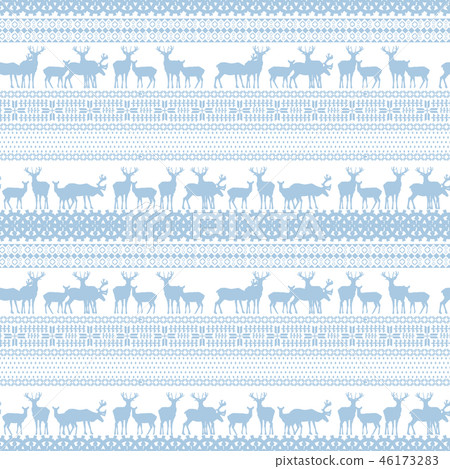 Lapland patterns with deer. Seamless pattern. Lapland patterns with deer. Seamless pattern. 46173283