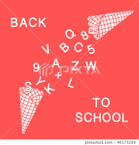 Back to school Ice cream cones, letters, numbers. Back to school Ice cream cones, letters, numbers. 46173289