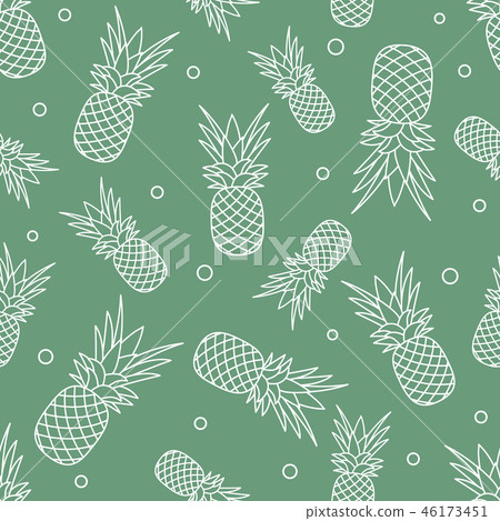 Seamless pattern with pineapples Tropical fruit. 46173451