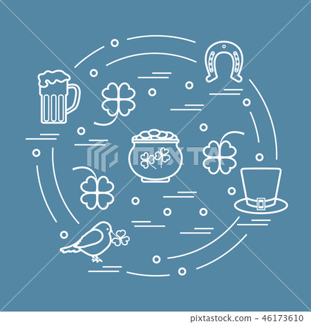different symbols for St Patrick's Day arranged in different symbols for St Patrick's Day arranged in 46173610