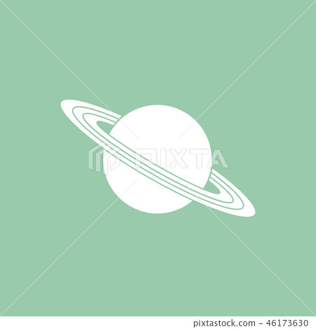 Vector icon planet Saturn with rings Astronomy. Vector icon planet Saturn with rings Astronomy. 46173630