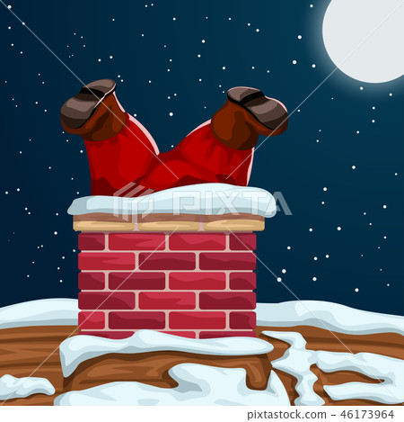 santa stuck in chimney 46173964