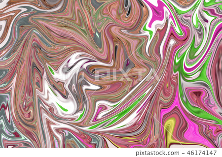 Liquify Abstract Pattern With Pink, Brown, Green 46174147