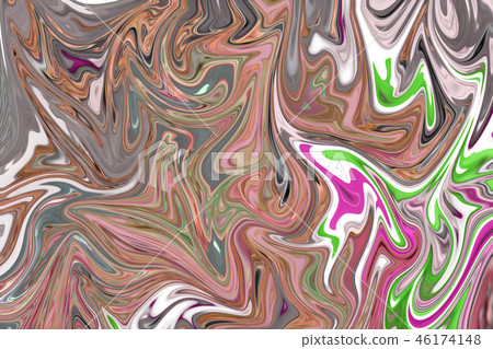 Liquify Abstract Pattern With Pink, Brown, Green 46174148