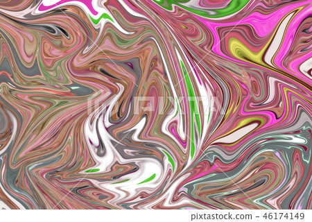 Liquify Abstract Pattern With Pink, Brown, Green 46174149