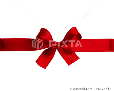 Shiny red satin ribbon bow 46174612