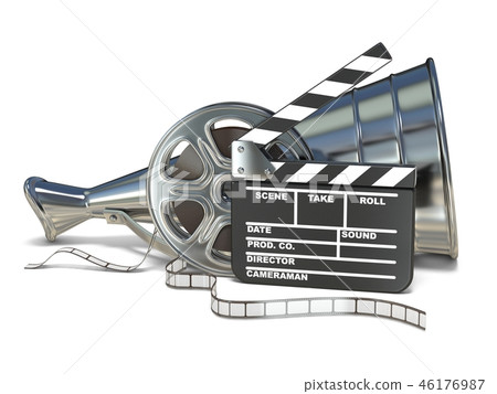 film clap and reel Stock Illustration