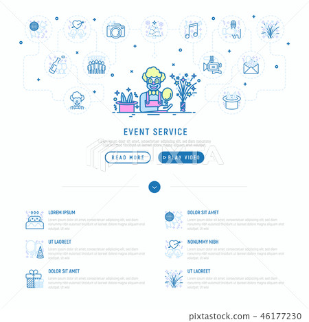 Event services: clown with balloons and hat 46177230