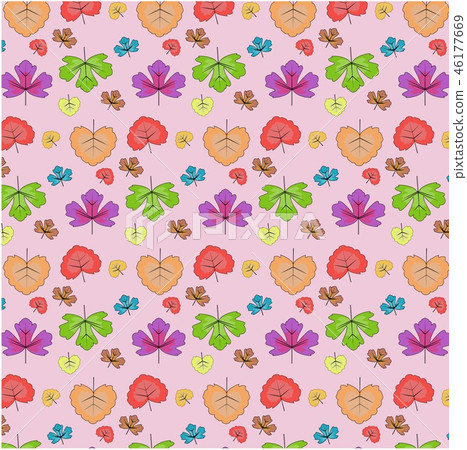 Vector seamless pattern of leaves 46177669