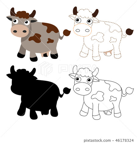 Dairy cow worksheet vector design 46178324
