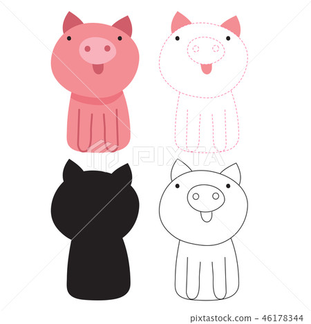pig worksheet vector design 46178344