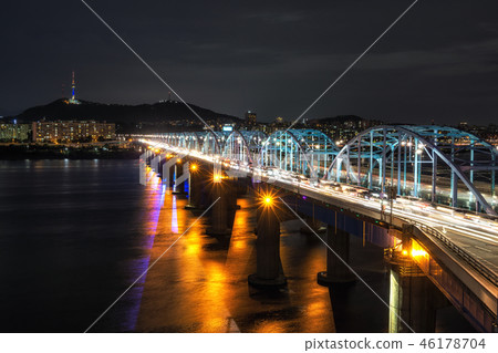 Dongjak bridge and Namsan tower 46178704
