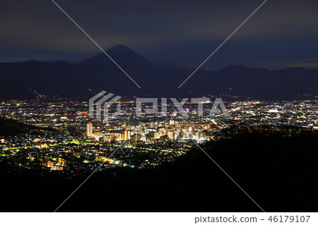 Kofu Basin dawn seen from Lake Chiyoda Lake Hakusan 46179107