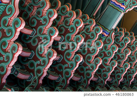 rooftile patterns in Korean temple 46180863