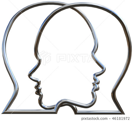 CG 3D illustration 3D design profile line ring metal cutout CG 3D illustration 3D design profile line ring metal cutout 46181972