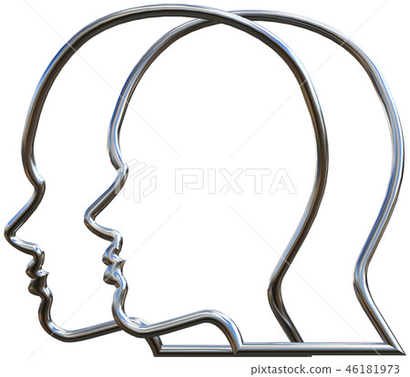 CG 3D illustration 3D design profile line ring metal cutout CG 3D illustration 3D design profile line ring metal cutout 46181973