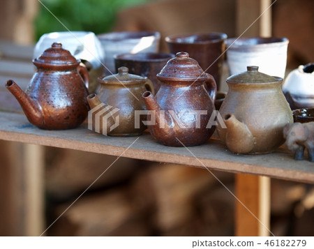 ceramic pottery in BAN CHAN pottery village, LAOS 46182279