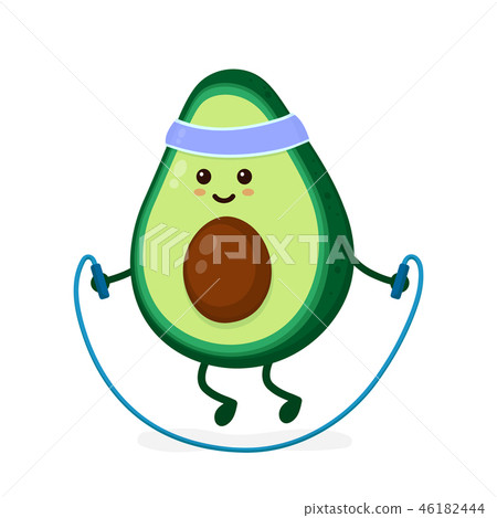 Cute smiling happy strong avocado Cute smiling happy strong avocado 46182444