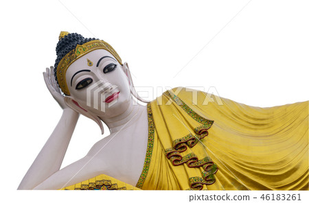 Reclining Buddha isolate on white background. Reclining Buddha isolate on white background. 46183261