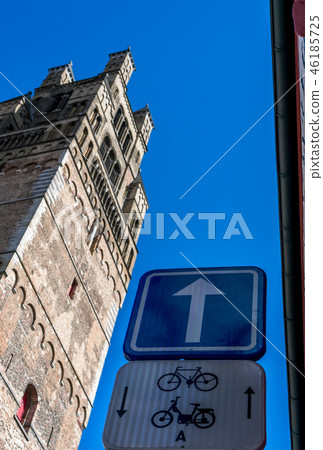Looking up at Bruges architecture Looking up at Bruges architecture 46185725