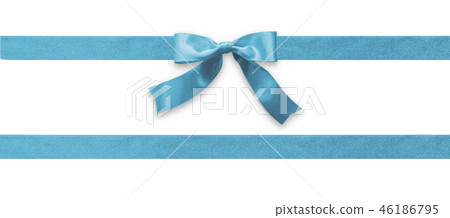 Blue bow ribbon band satin stripe fabric gift box Blue bow ribbon band satin stripe fabric gift box 46186795