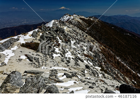 Mt. Fuji and Mt. Yakushidake seen from Mt. Mt. Fuji and Mt. Yakushidake seen from Mt. 46187116