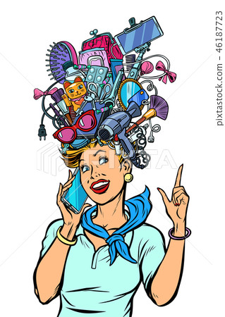 stewardess woman dreams about gadgets stewardess woman dreams about gadgets 46187723