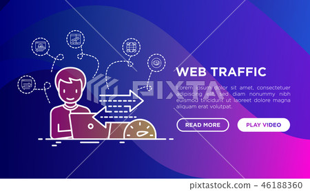 Web analyst monitors web traffic speed 46188360