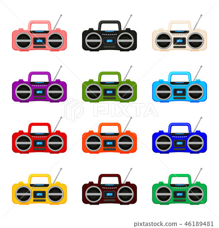 Colorful cartoon boombox collection 46189481