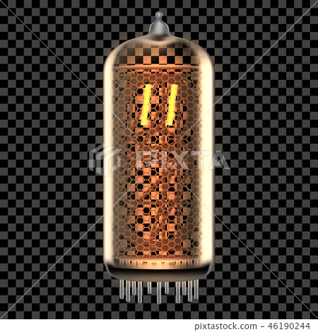 Nixie tube indicator lamp with symbol Nixie tube indicator lamp with symbol 46190244