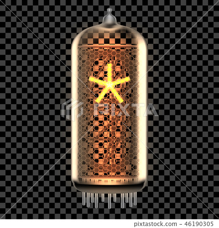 Nixie tube indicator lamp with symbol Nixie tube indicator lamp with symbol 46190305