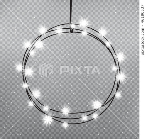 snowflakes light bulbs ring template 46190537