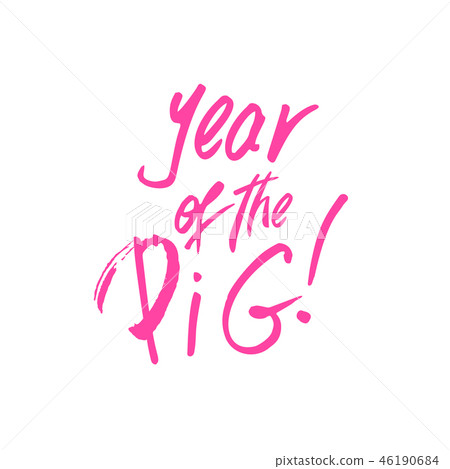 Year of the Pig Xmas Brush Lettering Year of the Pig Xmas Brush Lettering 46190684