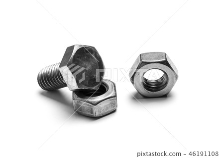 bolts and nuts isolated on white 46191108