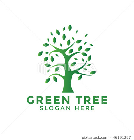 Green tree logo icon design template vector - Stock Illustration ...