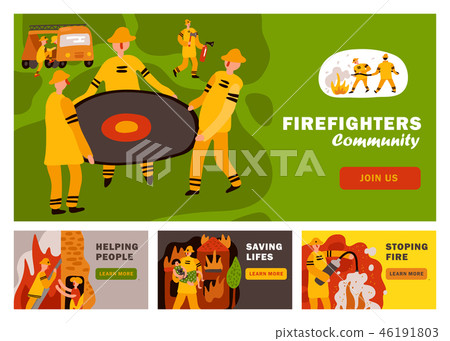 Fire Fighting Horizontal Banners 46191803