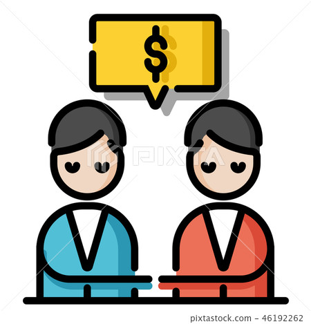 Negotiation Skills LineColor Illustration - Stock Illustration ...