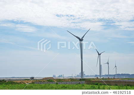 Landscape with wind power generator Landscape with wind power generator 46192518