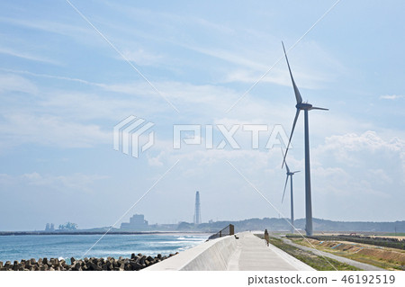 Landscape with wind power generator Landscape with wind power generator 46192519