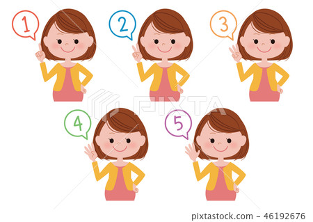 Illustration set of pregnant woman counting numbers Illustration set of pregnant woman counting numbers 46192676
