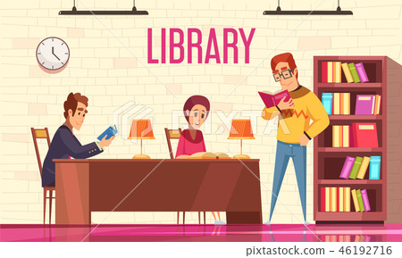 People Reading Books Background 46192716