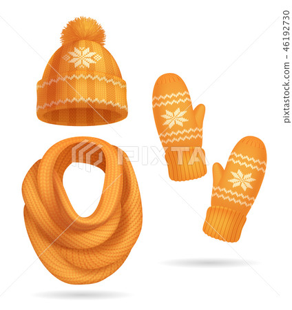 Winter Yellow Knitted Clothes Set 46192730