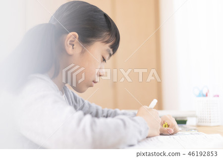 Elementary school girl study 46192853