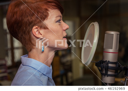 microphone in the recording studio microphone in the recording studio 46192969