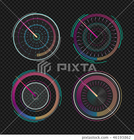 Speedometers for dashboard. Measuring  indicator . 46193862