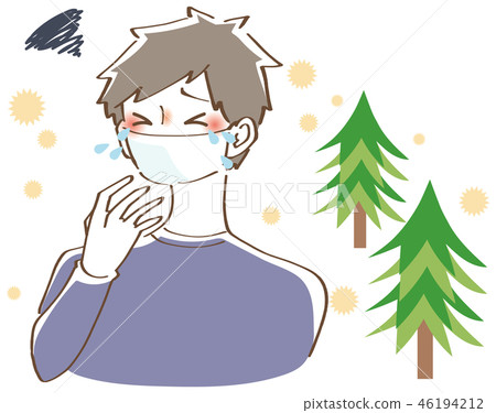 Male illustration with terrible pollen 46194212