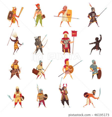 Ancient Warriors Icons Set 46195173