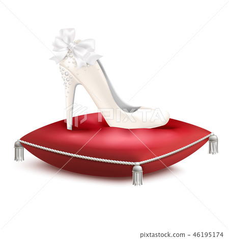 Princess Shoe Pillow Realistic Composition 46195174