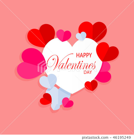 Sweet valentines card on pink background. 46195249